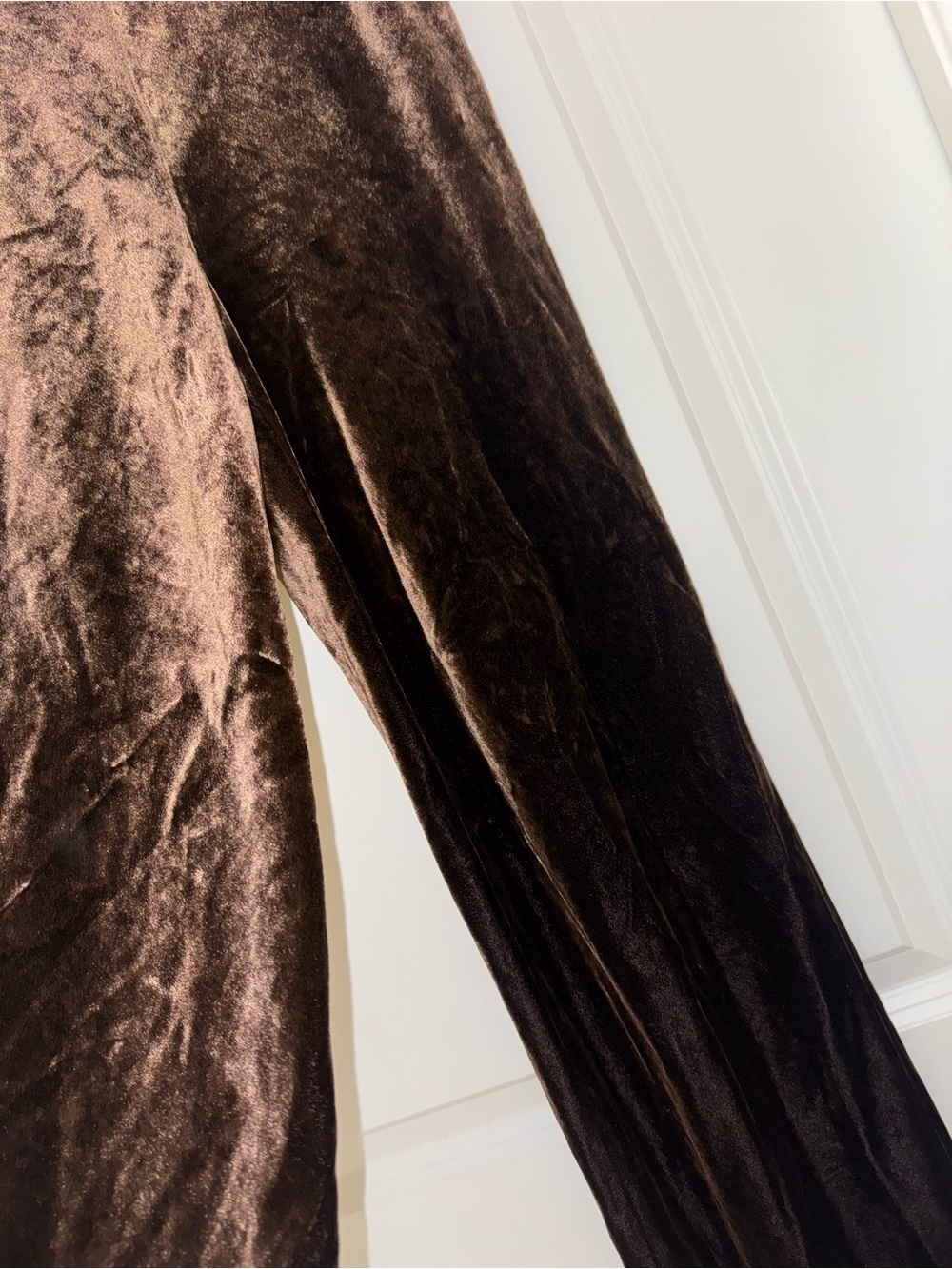 Anthropologie Tilda Velvet Wide Leg Pants XXS Cocoa Brown Holiday - Picture 7 of 16